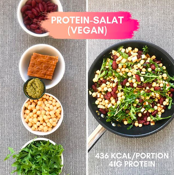Low Carb Rezept für veganen Protein-Salat